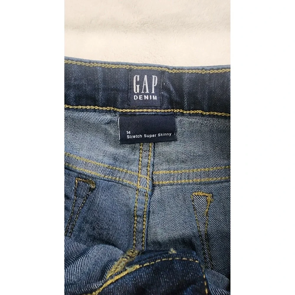Gap Kids Girls Stretch Super Skinny Jeans Dark Wash Denim Size 14